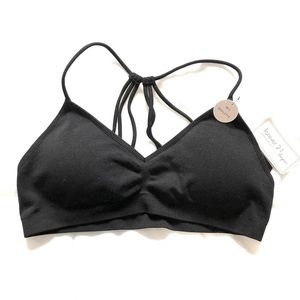 *NWT* Black cotton padded bralette
